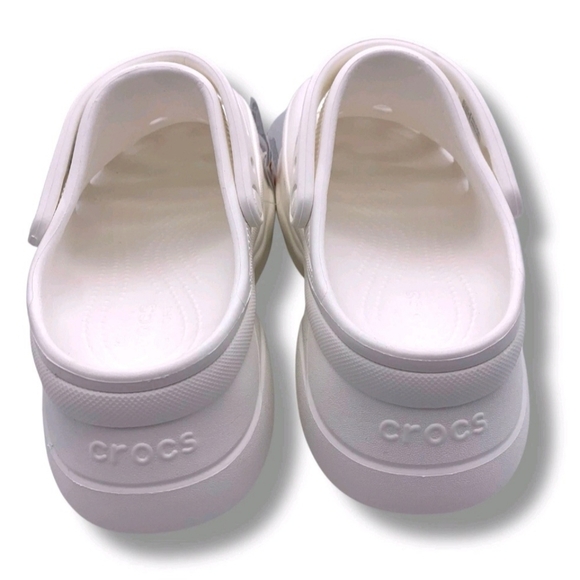 NEW Crocs Women's Classic Bae Clogs Platforms White Size 9W Ionic Comfort - Picture 5 of 10